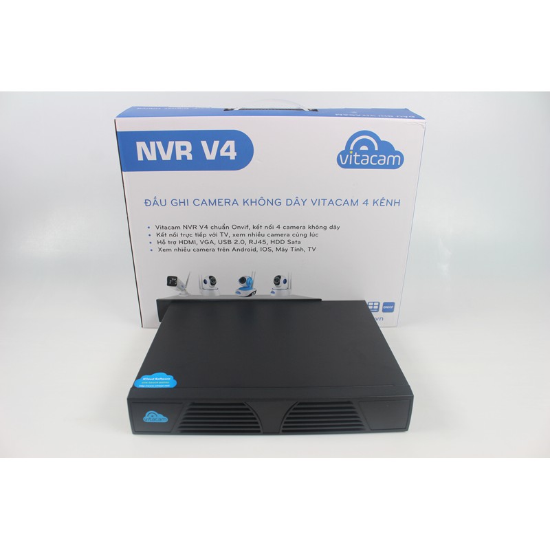 ĐẦU GHI KHÔNG DÂY VITACAM NVR V4 – KẾT NỐI 4 KÊNH