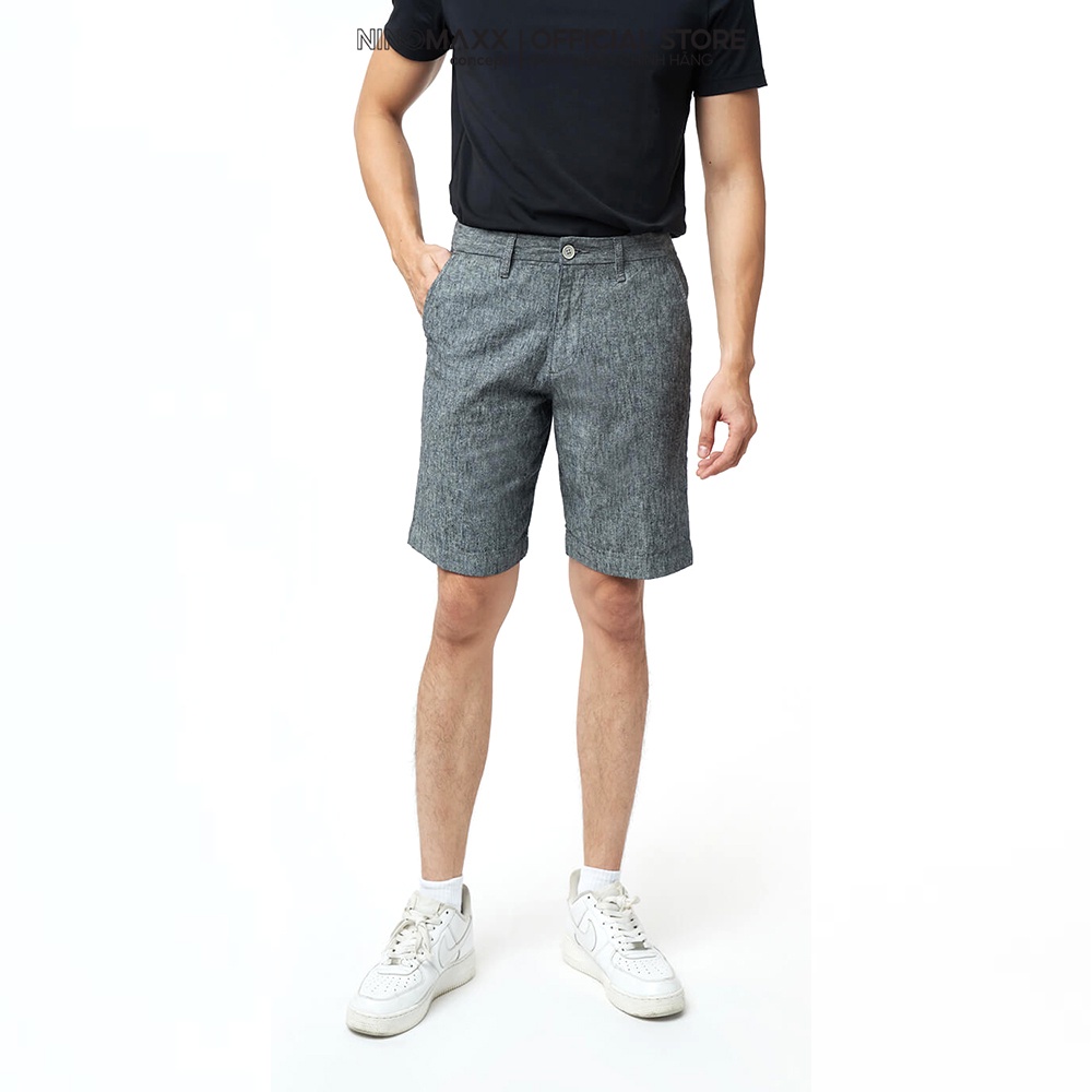 Ninomaxx Quần short Linen thời trang nam lửng 2201002