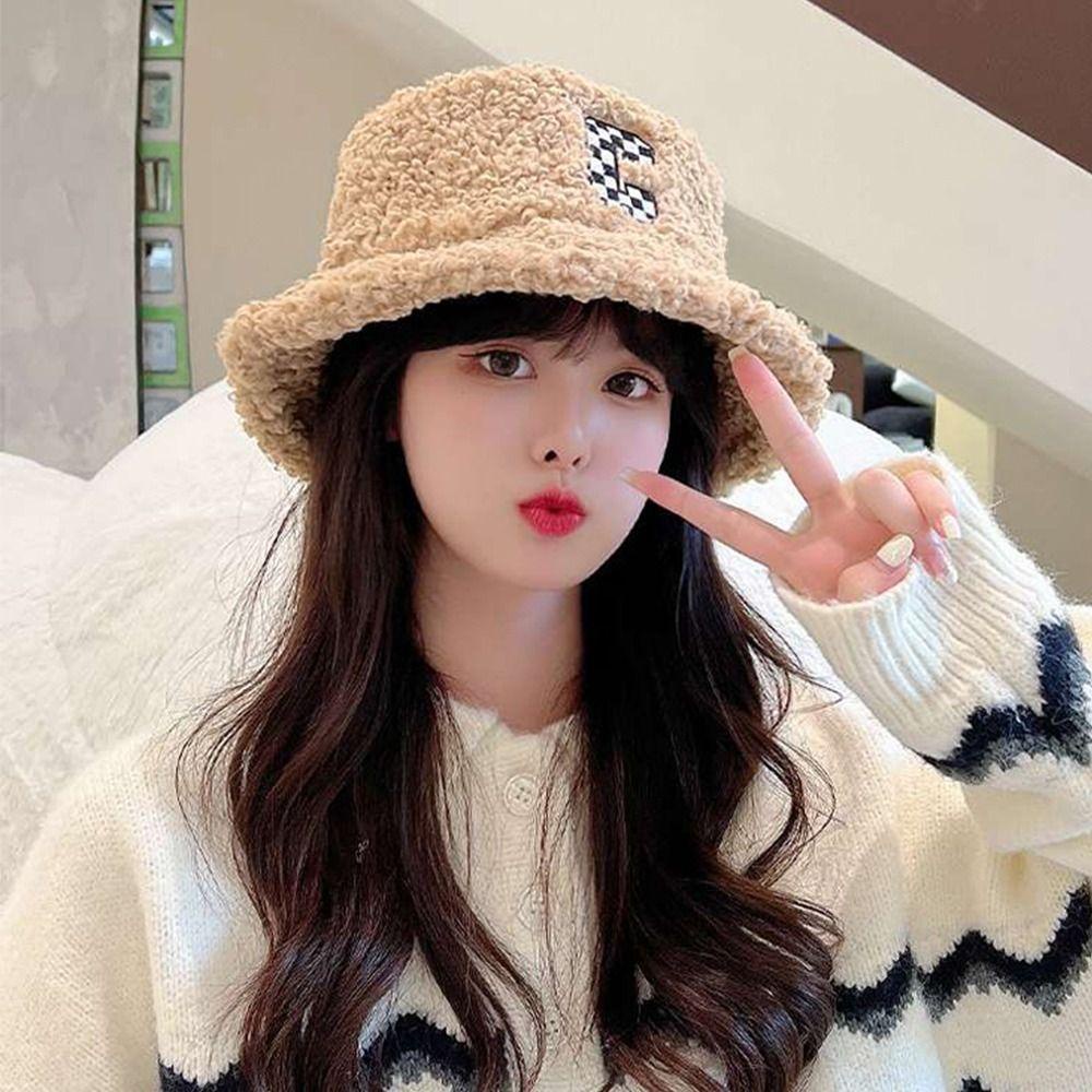Nón Tai Bèo Len Cừu Mềm Thêu Chữ C Chống Gió Thời Trang Xu Hướng VANES1 Cho Bé Gái