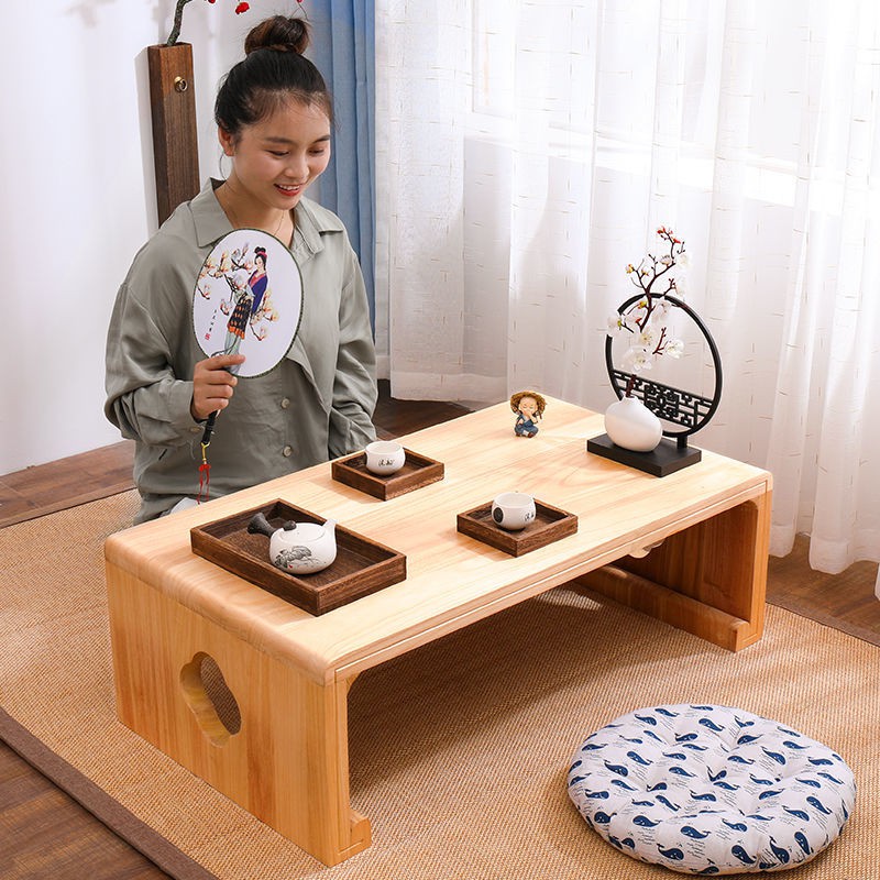 bàn gấp học sinhBàn cà phê tatami kiểu Nhật, cửa sổ lồi, nhỏ Trung Quốc, làm việc, trà, Kang, thấp bằng gỗ nguyê