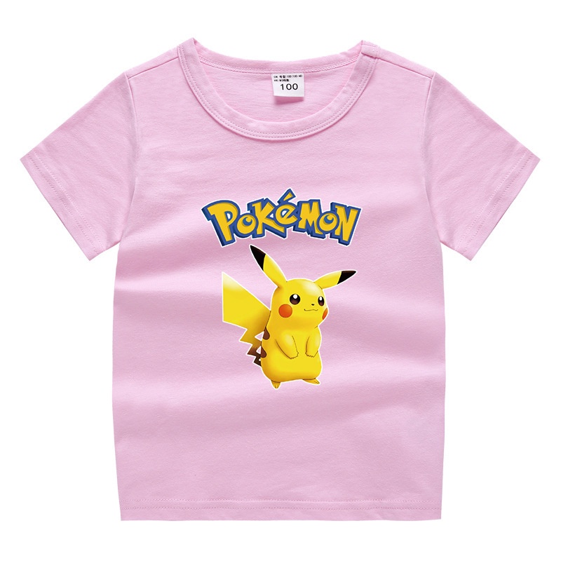 Áo thun Cotton ngắn tay in hình Pokemon Go cho bé