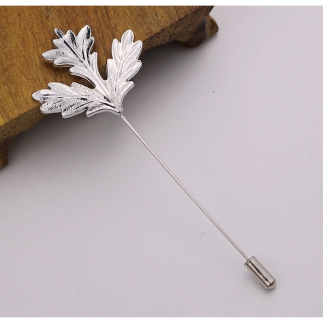 Cài áo vest nam hình lá kiểu Hàn Quốc