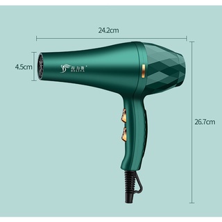 Máy sấy tóc mặt nhám, máy sấy tóc Deliya-2300 màu xanh rêu 2 chiều nóng lạnh + Tặng kèm 5 phụ kiện