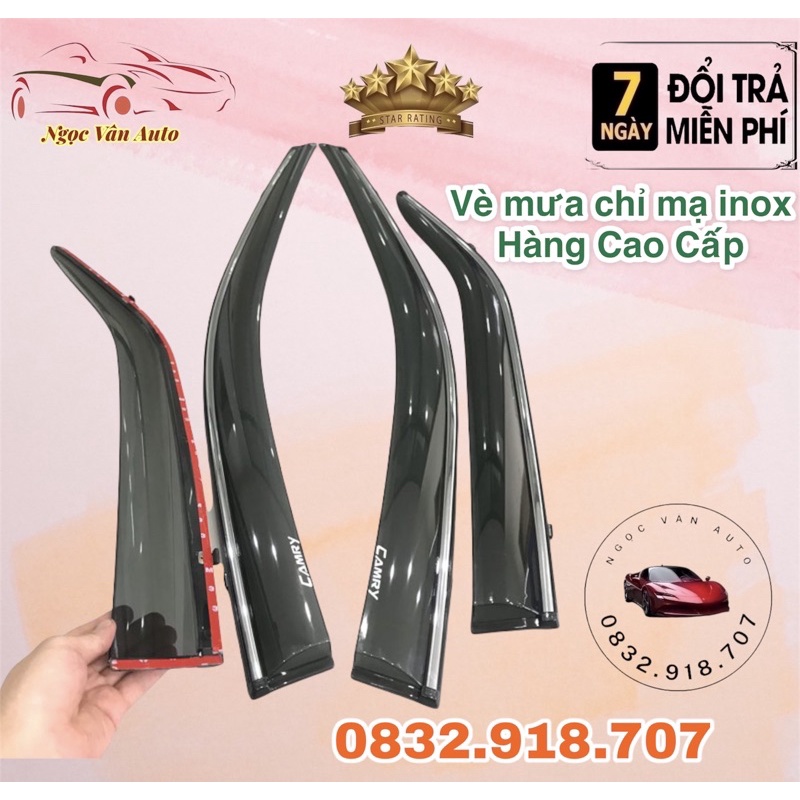 vè mưa chỉ mạ Camry 2019 - 2021 hàng cao cấp  ( chỉ viền inox )