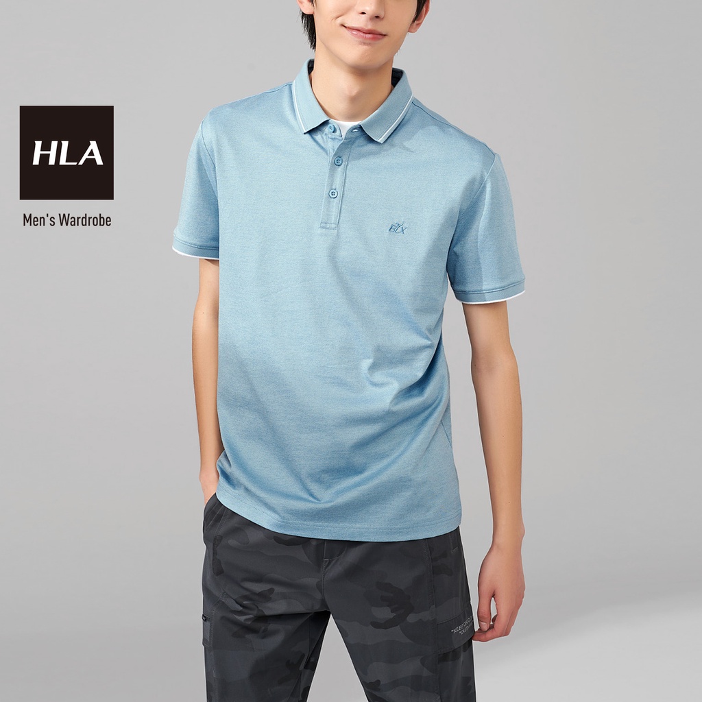 HLA - Áo Thun Polo Nam Xinjiang Cotton Short Sleeve POLO Shirt