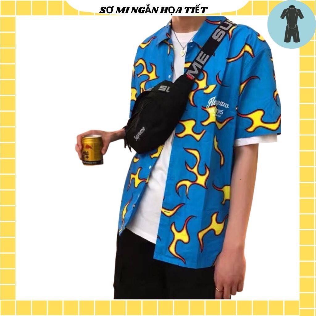 Áo Sơ Mi Tay Ngắn Unisex Cổ Bẻ Phông Cách Hàn Quốc Freesize
