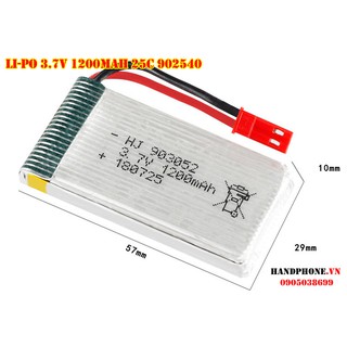 Pin Li-Po 3.7V 1200mAh 903052 dòng xả cao 25C cho máy bay, Drone, Flycam, ô tô, RC điều khiển