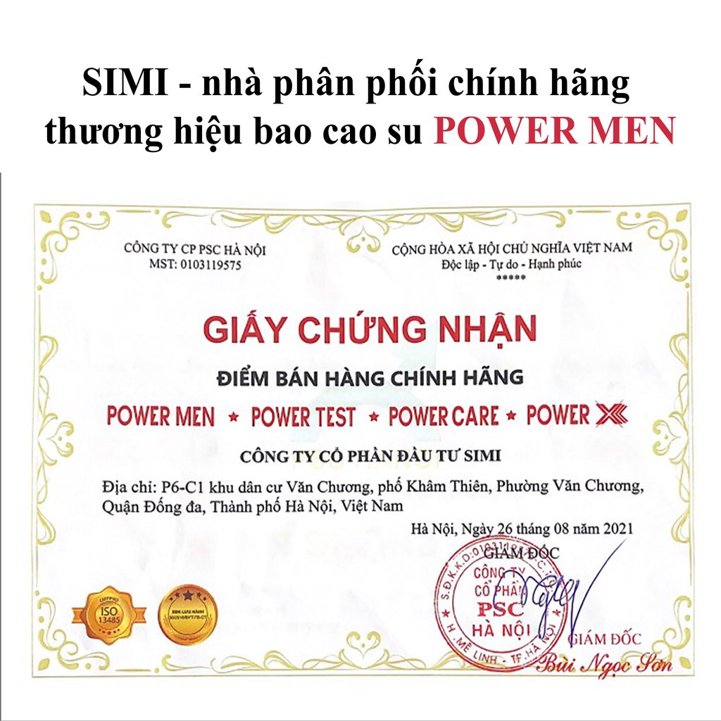 Bao cao su siêu mỏng POWER MEN 003 INVI bcs sieu mong truyền nhiệt nhanh cao cấp nhiều gel bôi trơn chính hãng