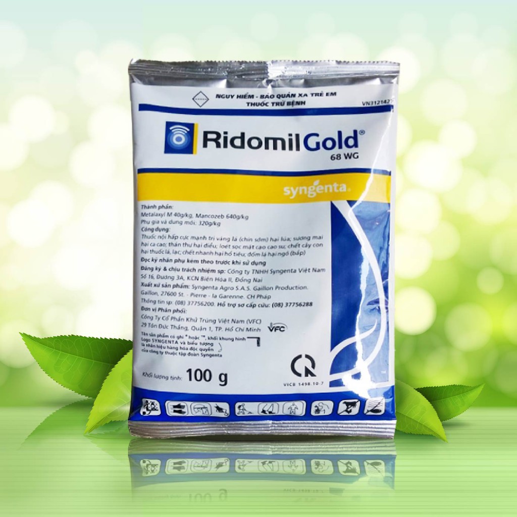 Ridomil Gold 68WG trừ nấm có tính lưu dẫn mạnh giúp bảo vệ tốt nhất bên trong lẫn bên ngoài cây trồng (Gói 100g)