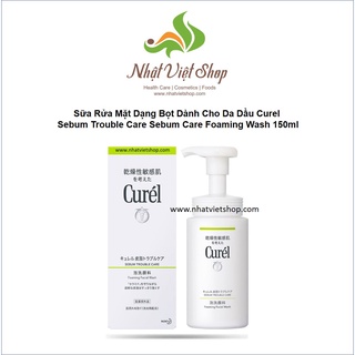 Sữa Rửa Mặt Dạng Bọt Dành Cho Da Dầu Curel Sebum Trouble Care Sebum Care Foaming Wash 150ml