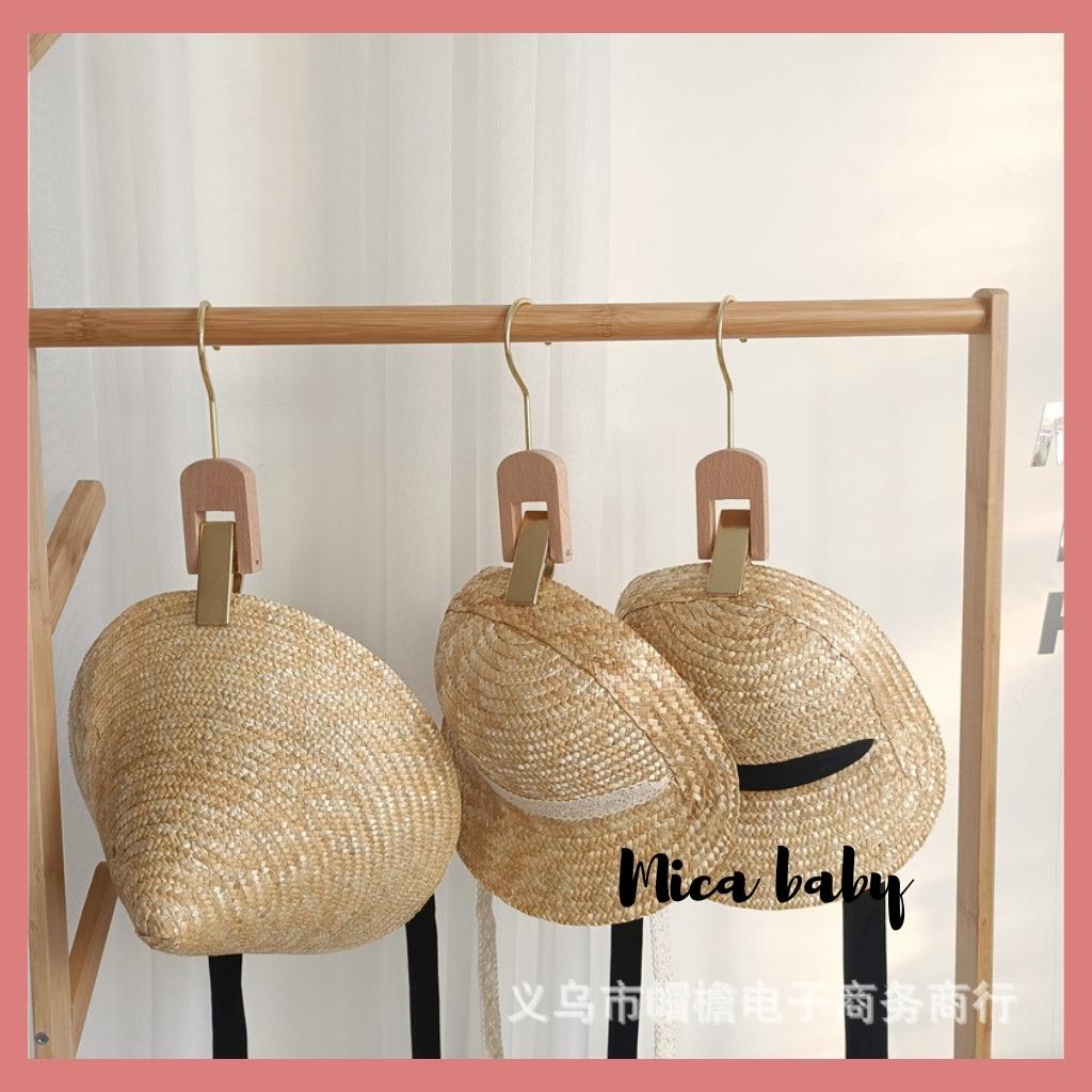 Mũ cói nửa đầu buộc dây phong cách hàn quốc đáng yêu cho bé Mica Baby MH158