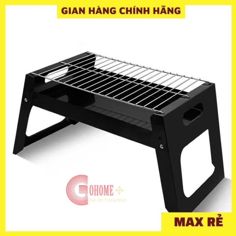 Bếp Nuớng Than Hoa BBQ Ngoài Trời Inox Không Khói Có Thể Gấp Gọn sơn tĩnh điện cao cấp