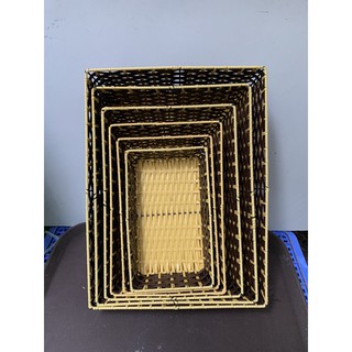 Khay chữ nhật mây tre đan 17x27cm