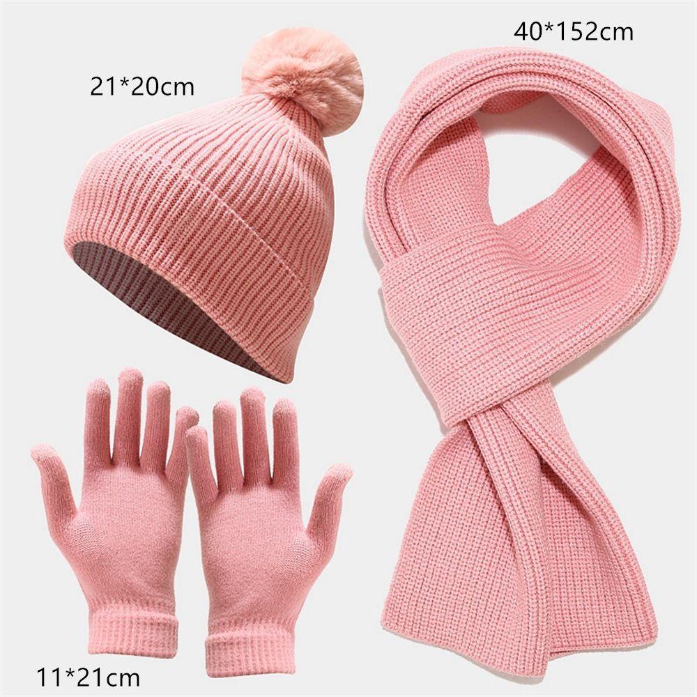 Set Mũ beanie Kèm Găng Tay + Găng Tay + Găng Tay Cảm Ứng Thời Trang Mùa Đông