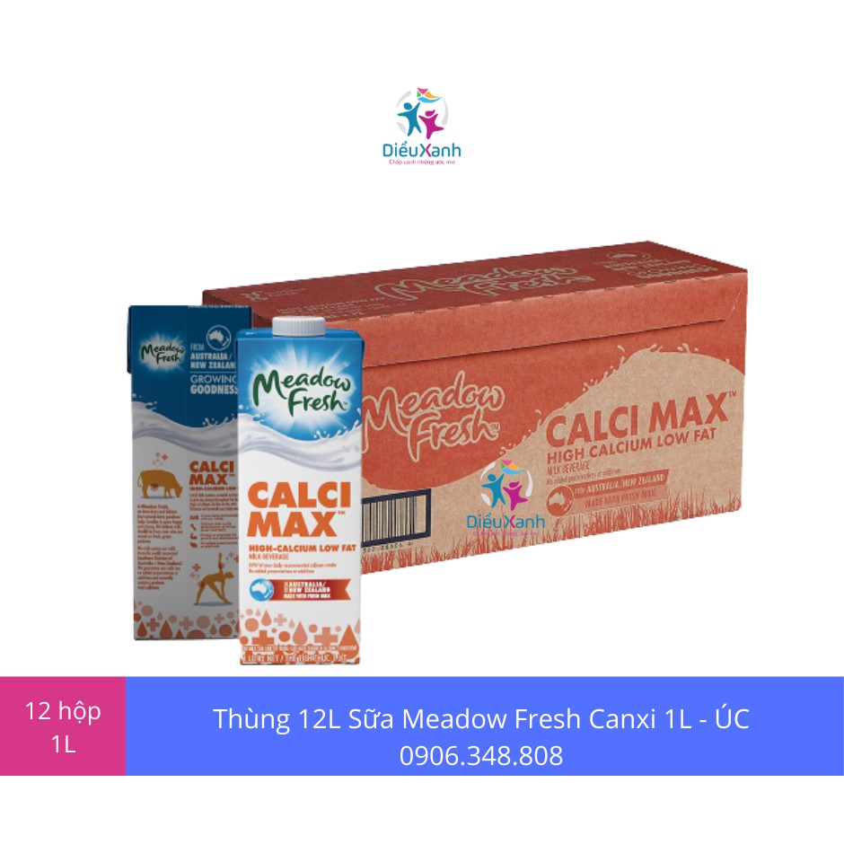 Thùng 12 Hộp Sữa Meadow Fresh Calci Max 1L- Nhập Khẩu Úc