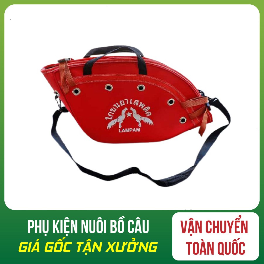 Túi đựng gà chọi bằng da có quai đeo dùng để vận chuyển gà chọi đi các nơi
