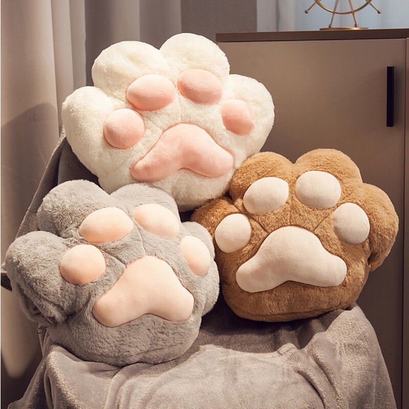 Set chăn kèm gối 3in1 hình chân mèo cute, chăn nhung cao cấp mềm mịn, quà tặng bạn gái người yêu dễ thương