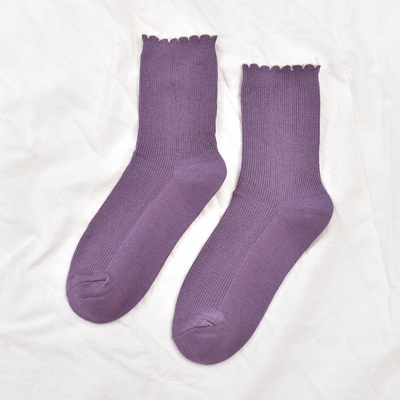 [Mã 153FASHIONSALE1 giảm 10K đơn 50K] Tất Ulzzang Siêu Thoáng Mỏng Mát - Tất nữ nhún cổ cao phong cách vintage hàn quốc