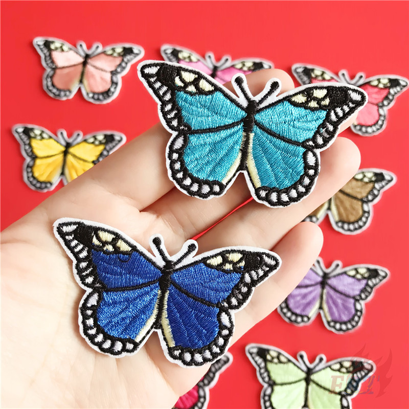 BUTTERFLY 1 Sticker Ủi Thêu Hình Bươm Bướm Nhiều Màu Sắc