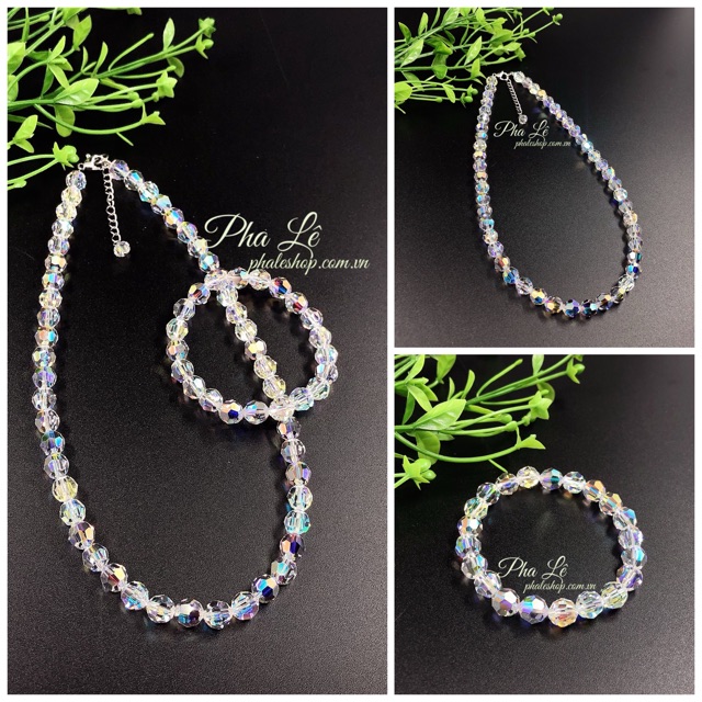 Vòng Cổ Pha Lê Tròn Trắng S08mm Được Thiết Kế Từ Pha Lê Swarovski