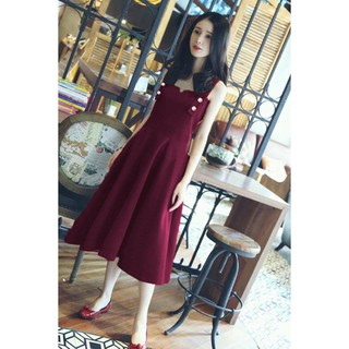 Đầm cổ U nút dây - Neri Dresss