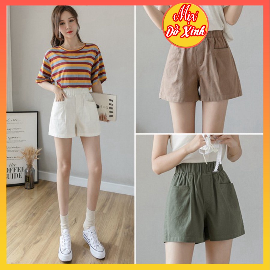 Quần short kaki nữ, quần đùi nữ cạp cao Mix.Đồ Xinh, form trẻ trung, năng động QNH.52 | WebRaoVat - webraovat.net.vn