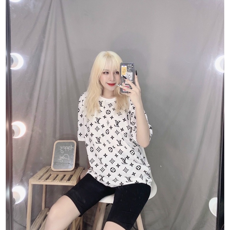 Áo thun cotton tay lỡ in hoạ tiết Hàng y hình