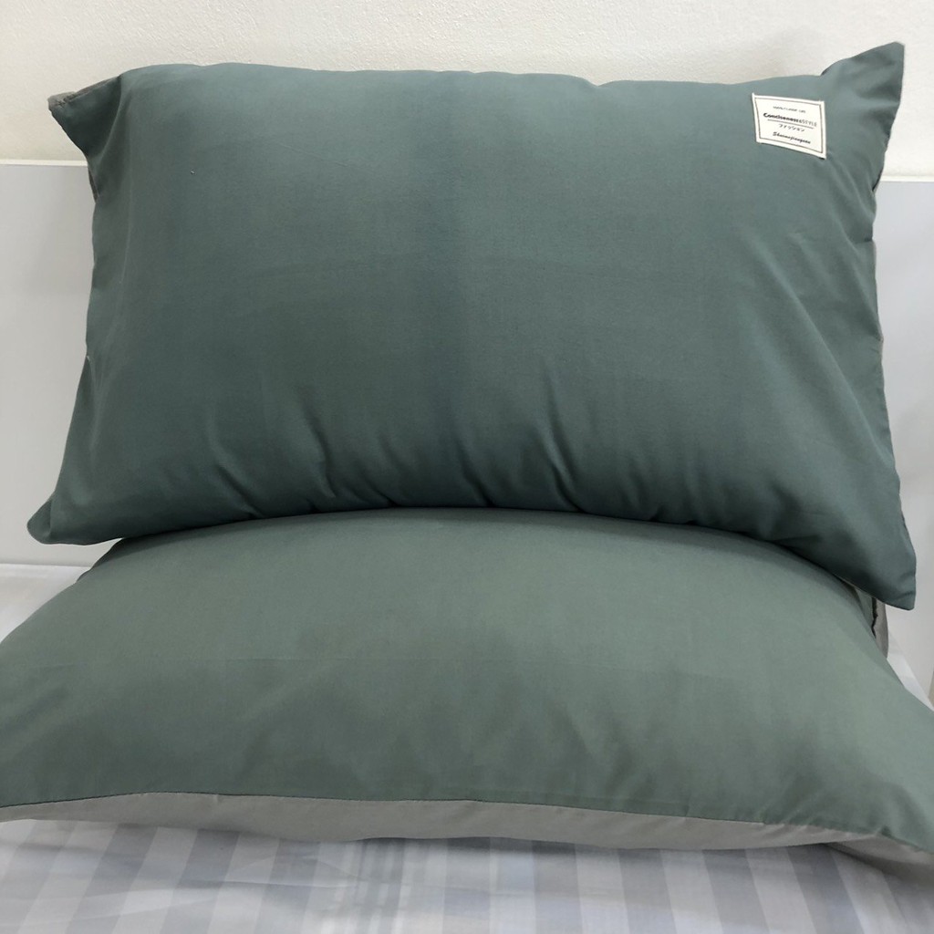 Vỏ gối nằm Cotton Minh Nhật phong cách nhét gấp hiện đại - đủ các màu sắc trơn - phối đa dạng - bao gối nằm cotton