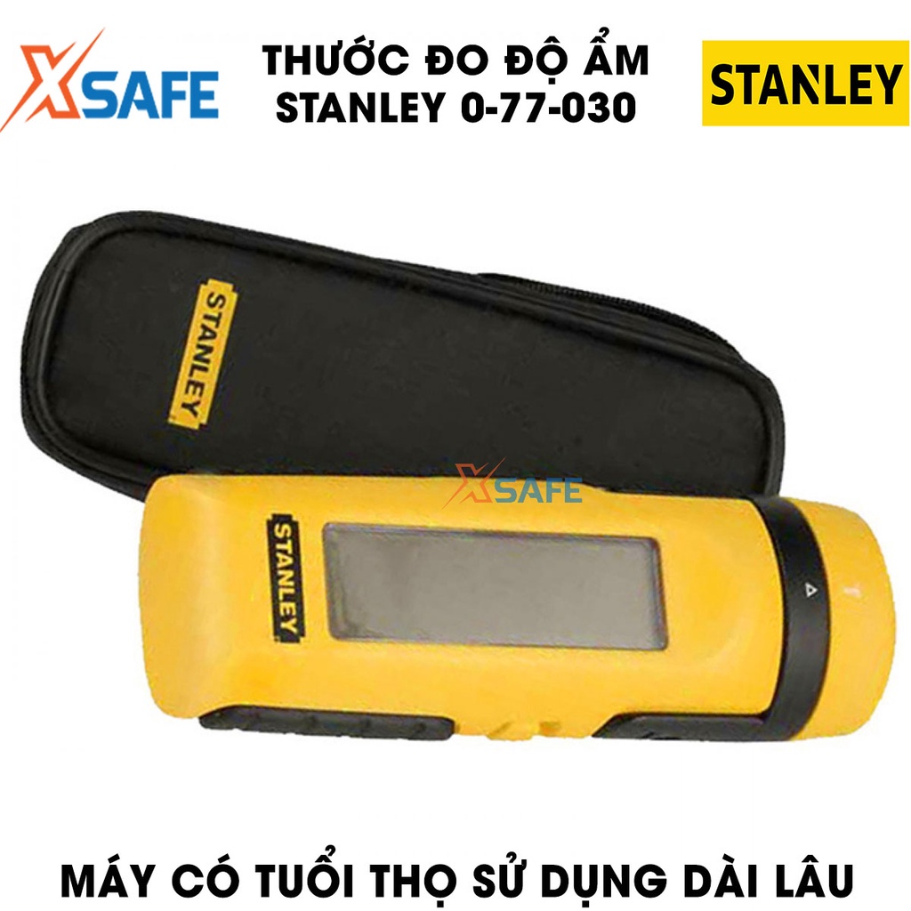 Thước đo độ ẩm STANLEY 0-77-030 trang bị màn hình LCD Máy đo độ ẩm hiển thị kết quả theo biểu đồ, vỏ máy nhựa ABS bền bỉ