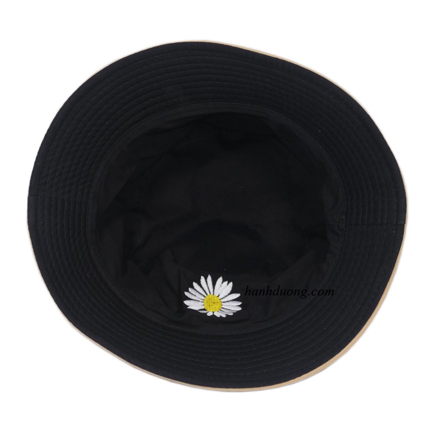 Mũ bucket 2 mặt họa tiết hoa cúc - Chất liệu vải Kaki oát mềm tạo cảm giác thoải mái cho người đội