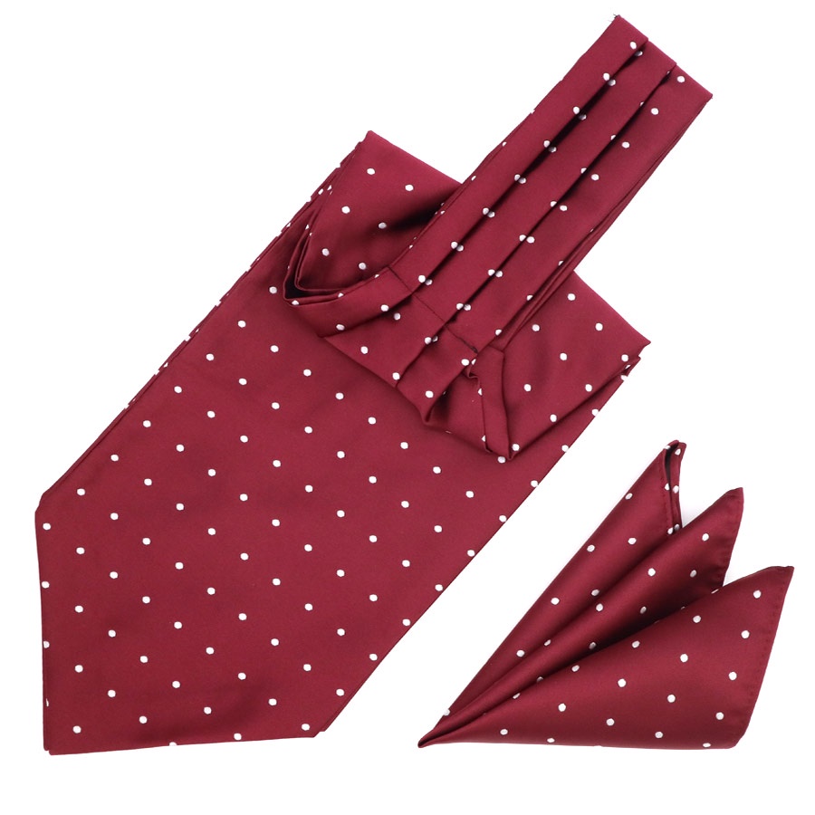 Cà Vạt Lụa Kèm Khăn Tay Chấm Bi Thời Trang Cho Nam