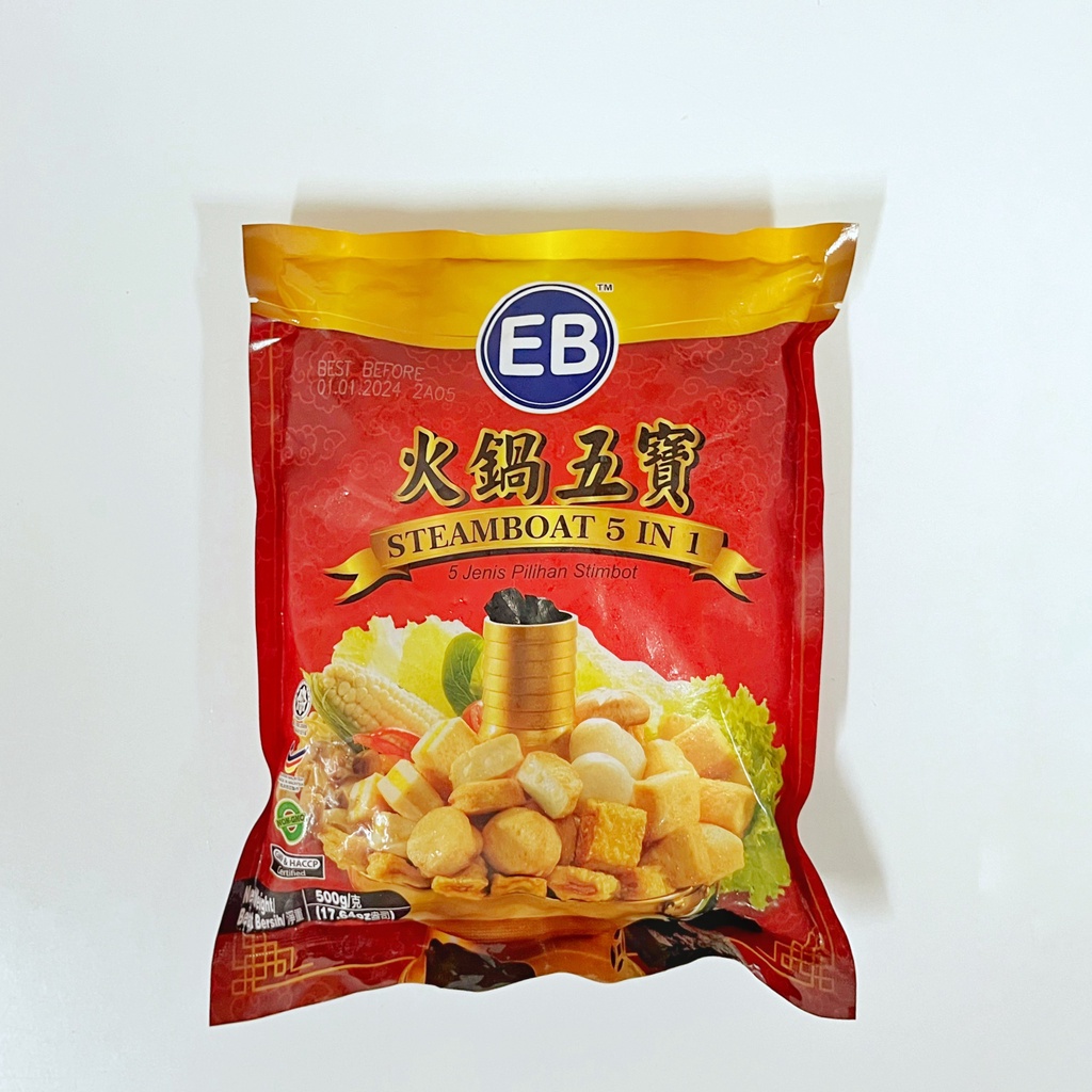 Viên thả lẩu thập cẩm 5 trong 1 Malaysia - Viên thả lẩu 5in1 EB - Siêu Thị Lẩu &amp; Đồ Nướng