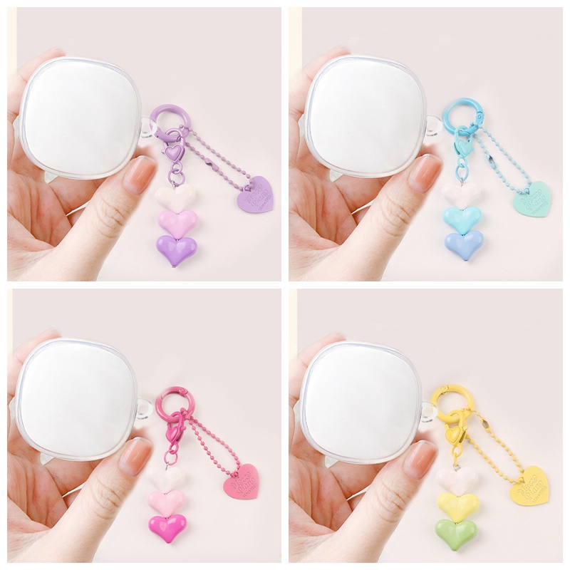 Vỏ Bảo Vệ Hộp Sạc Tai nghe không dây Baseus WM01 / WM02 Bằng Silicon Mềm Màu Kẹo Họa Tiết Trái Tim Kèm Móc