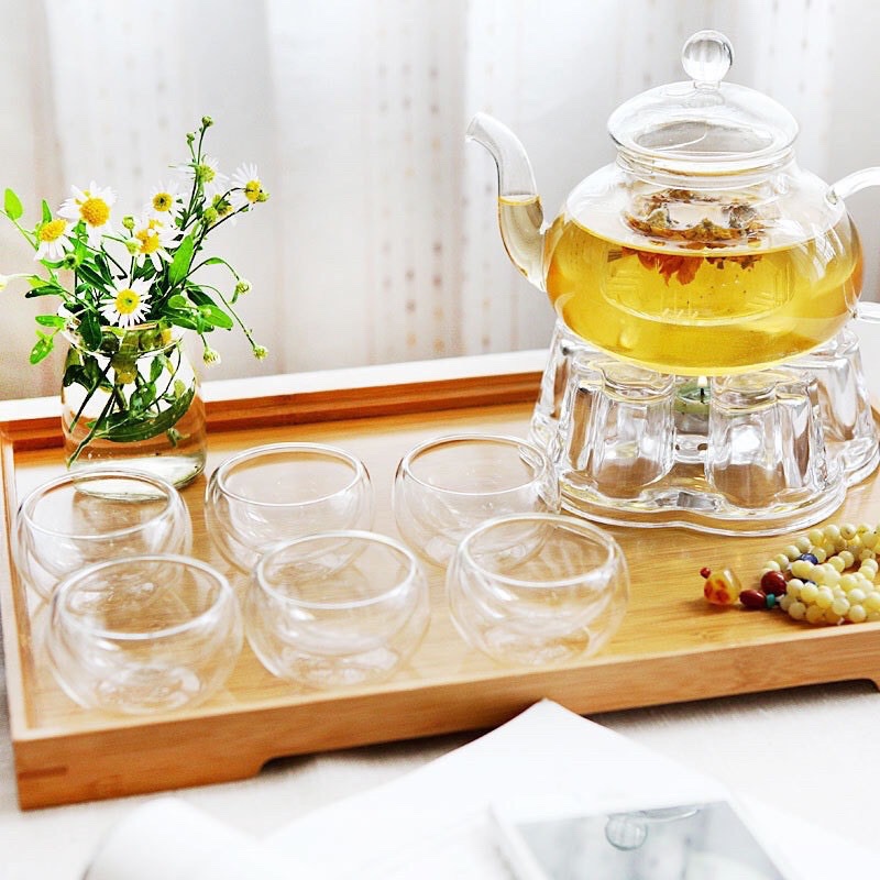 Chén trà thủy tinh tròn chịu nhiệt 2 lớp