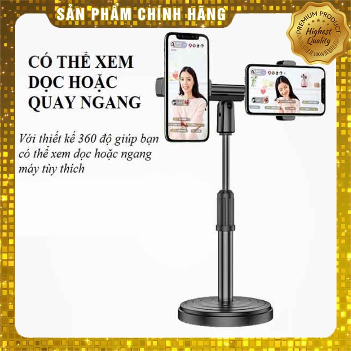 Giá Đỡ Điện Thoại Để Bàn Kẹp Điện Thoại Livestream Xem Video Xoay 360 Độ