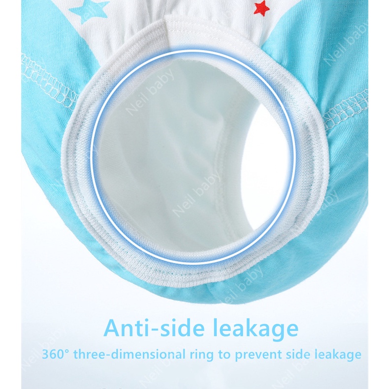 4 miếng / nhóm Tã vải thoáng khí Quần Bỏ Bỉm Quần đóng bỉm bằng vải cotton thoáng khí cao cấp chống hăm có thể giặt lại cho bé 0-18kg(size 90/100/110)