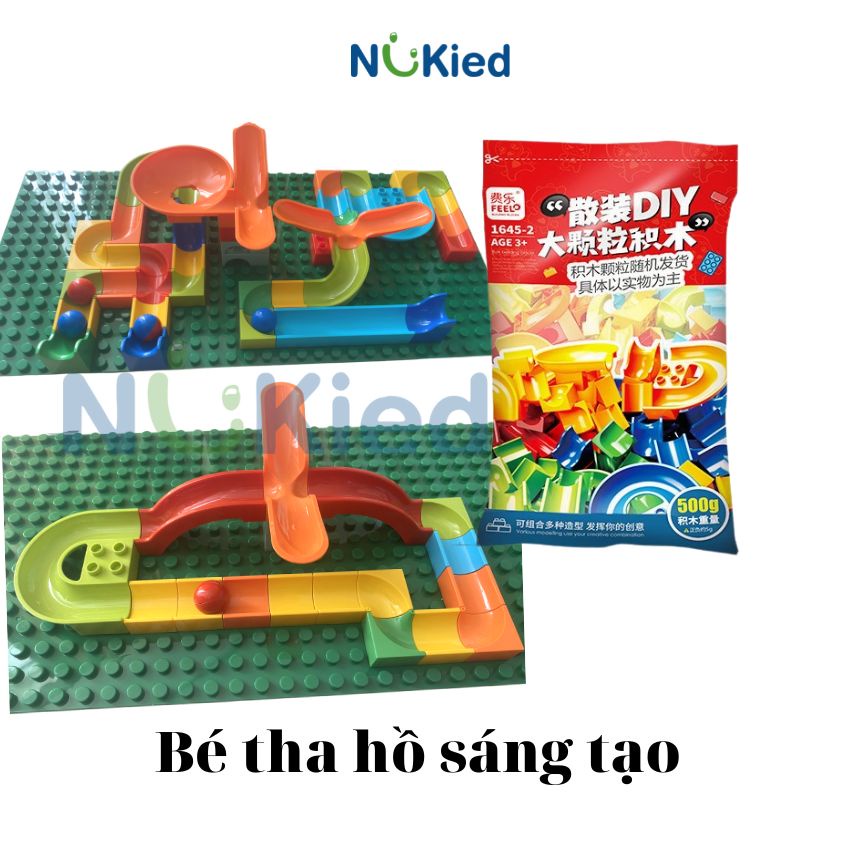 Đồ chơi le. go lắp ghép và xếp hình đa dạng mẫu trượt có kèm viên bi tương thích hạt duplo