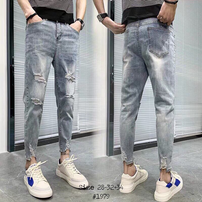 Quần jean nam rách có size bự