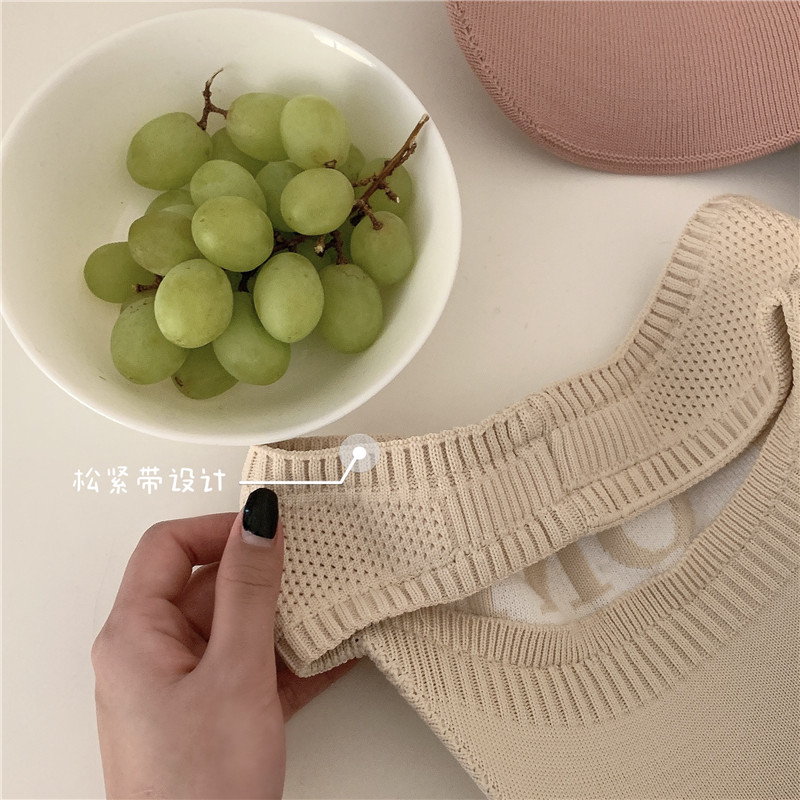 Mũ Lưỡi Trai Dệt Kim Hở Chóp In Chữ Phong Cách Hàn Quốc 19113