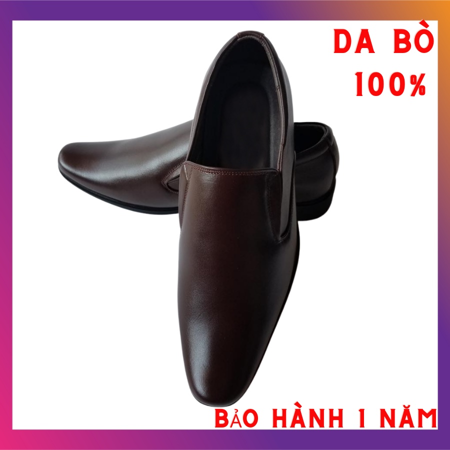Giày Tây Nam Da Bò Thật Cao Cấp, Giày Công Sở Nam Da Bò HKT Shop GT201