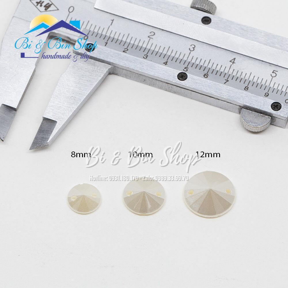 Đá Kết Tròn Màu Kem Sữa Cừ Đính Kết Trang Phục Thời Trang Làm Phụ Kiện Handmade