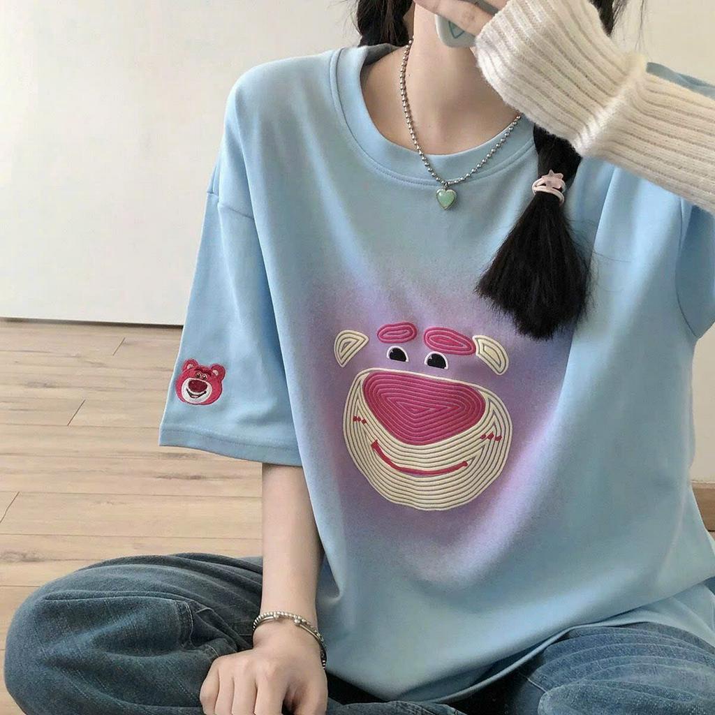 Áo thun tay nam lỡ nữ SAM CLO phông freesize form rộng dáng Unisex in MẶT GẤU DÂU 3158