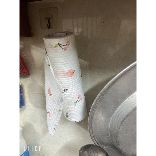COMBO 1 Móc Dán Chữ L + 1 Cuộn Giấy Lau Đa Năng Hoạ Tiết Lau Bếp Siêu Dai Mã 02 size 25cm