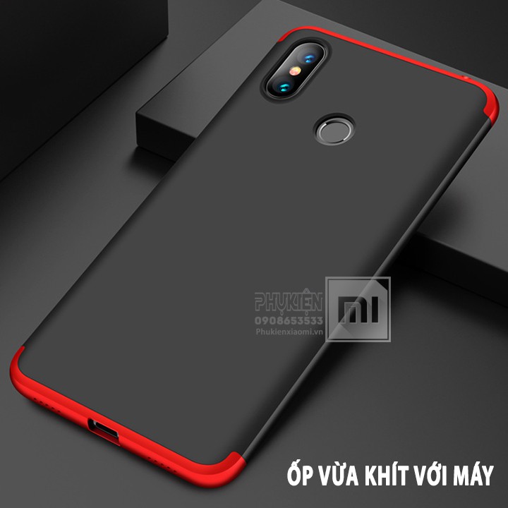 Ốp Lưng Xiaomi Mi Max 3 GKK 360 Độ (3 mảnh) - Viền Màu, Full Màu