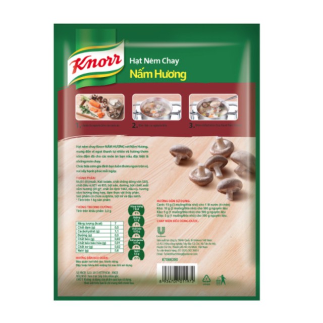 Knorr Hạt Nêm Chay Nấm Hương Organic Gói 170g