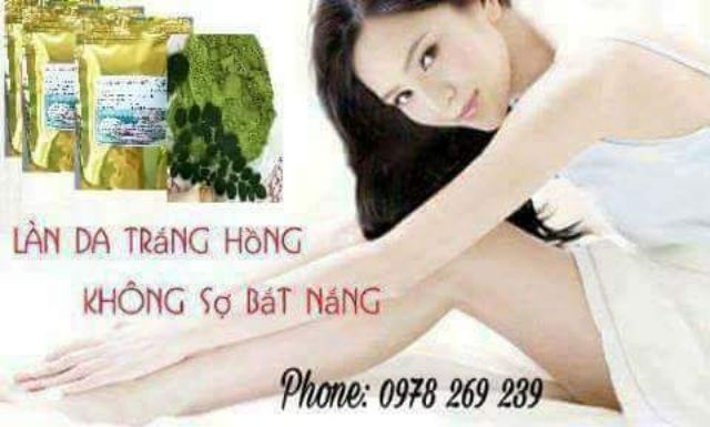 Bột tắm trắng thảo dược chùm ngây