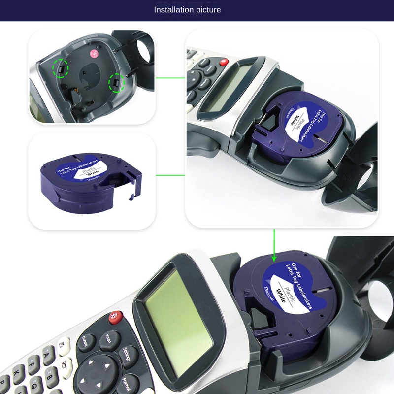 Set 10 Cuộn Băng Nhãn Nhựa Trắng 12Mmx4M