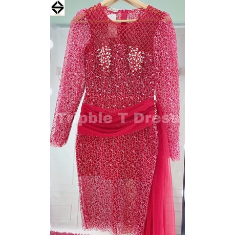 Đầm body lưới lỗ kết hạt cườm cao cấp - MS139Y (KÈM ẢNH/VIDEO THẬT)