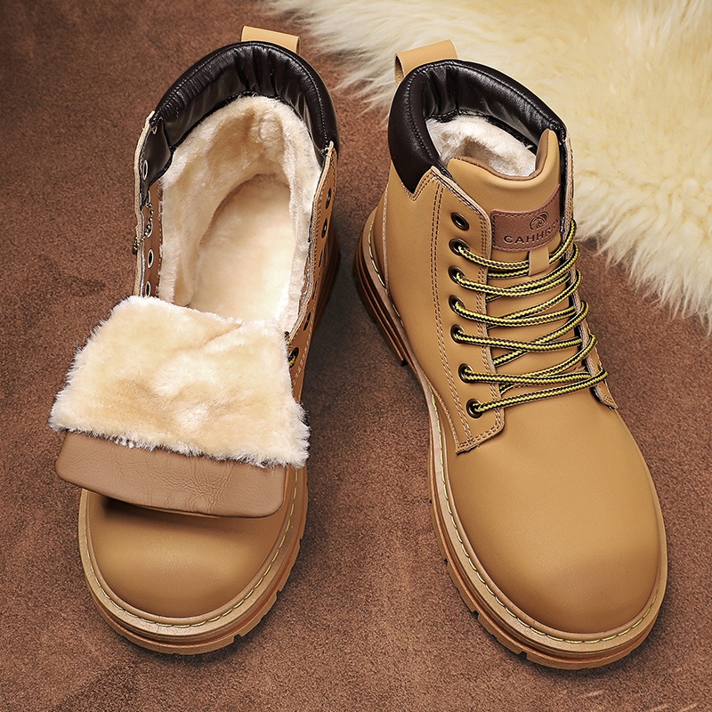 [ZY Martin boots Martin] Giày Bốt Nam. Giày Bốt Lót Len Cashmere Chống Thấm Nước Thời Trang Giày Boot Phong Cách Trẻ Trung Cá Tính Dành Cho Nam Giày Bốt Cổ Cao Thời Trang Dành Cho Nữ Áo Mưa Chống Thấm Nước Tiện Dụng Dép Quai Ngang Chống Trượt Thời Trang G
