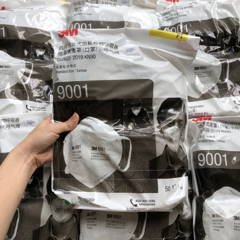 [CHÍNH HÃNG] Bao 50 cái Khẩu Trang 3M 9001 9002 KN90